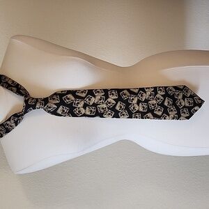 Vintage Oscar dela Renta Tie 100% Silk Geometric Print Luxury Office Career Wear